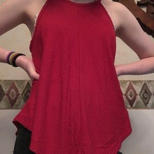 Red flowy tank top